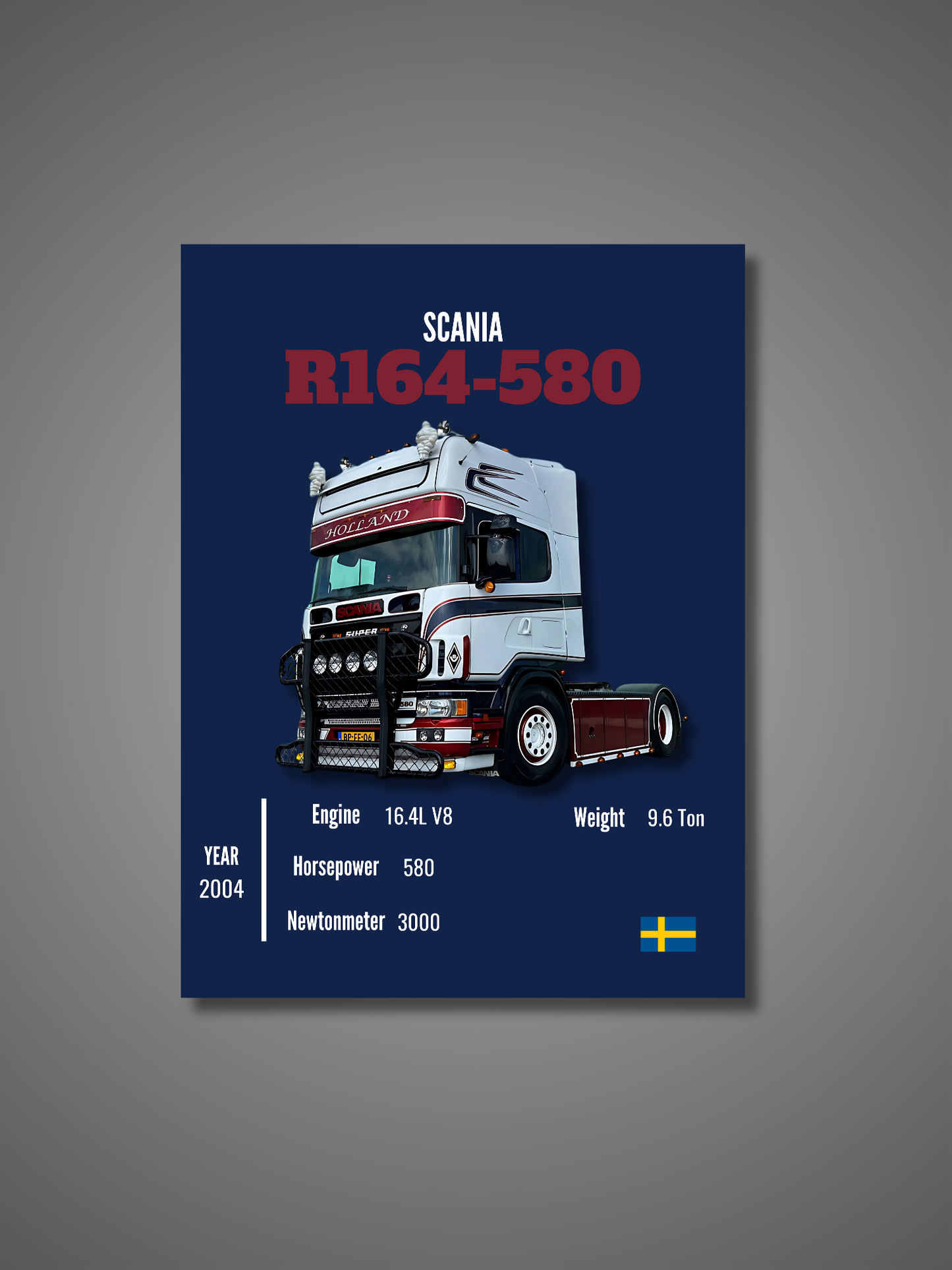 Scania R164-580 - Wall Poster