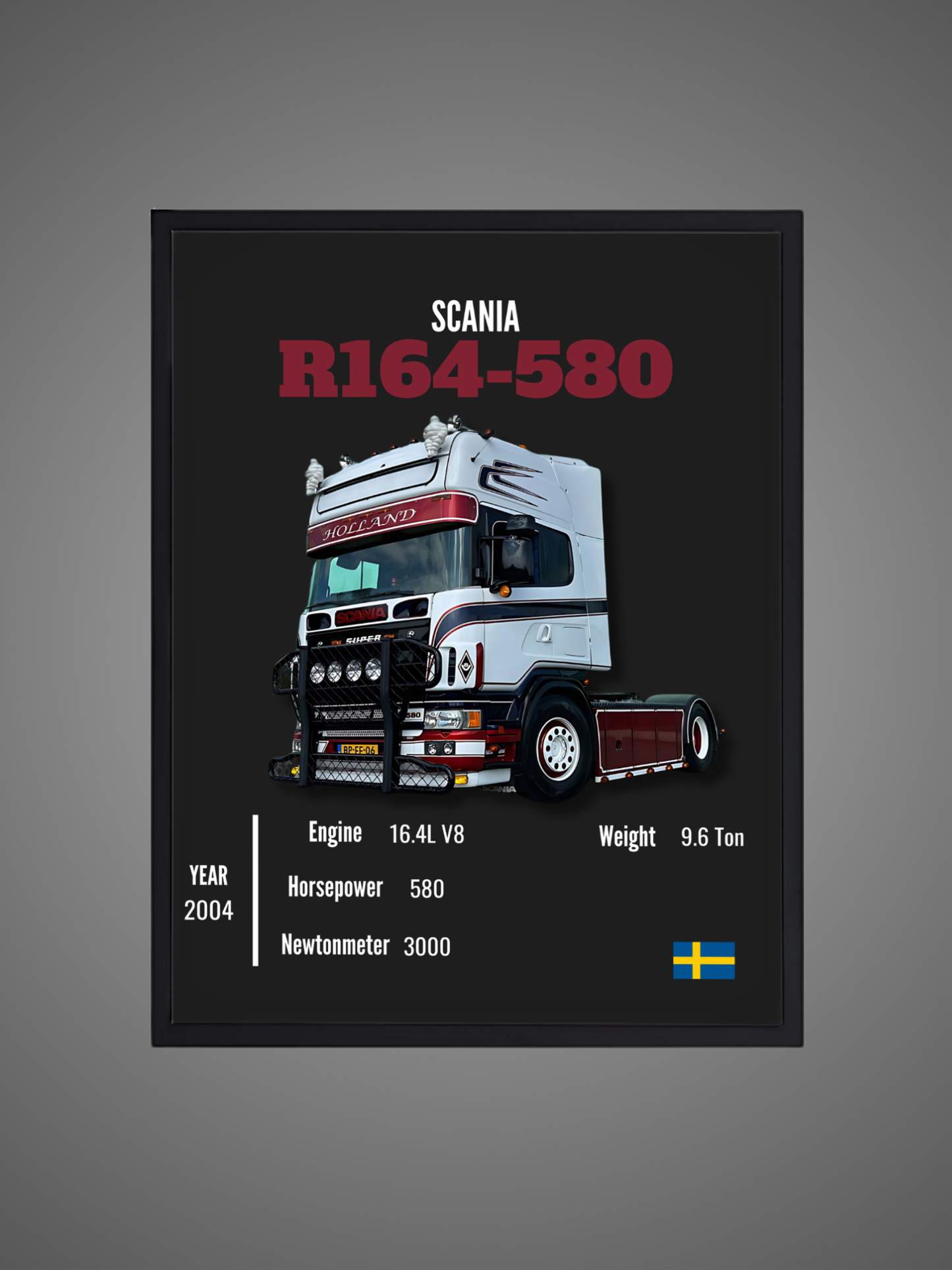 Scania R164-580 - Wall Poster