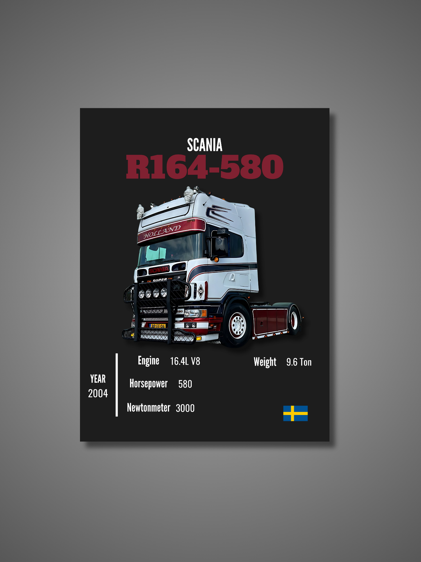 Scania R164-580 - Wall Poster