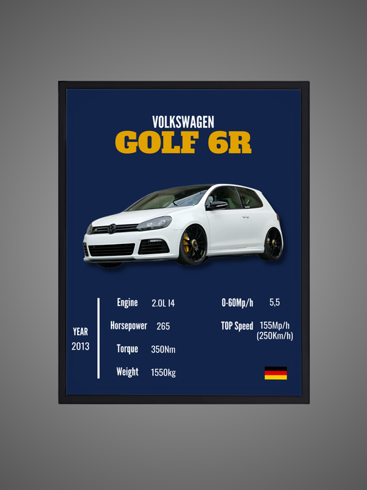 VW Golf 6R - Wall Poster
