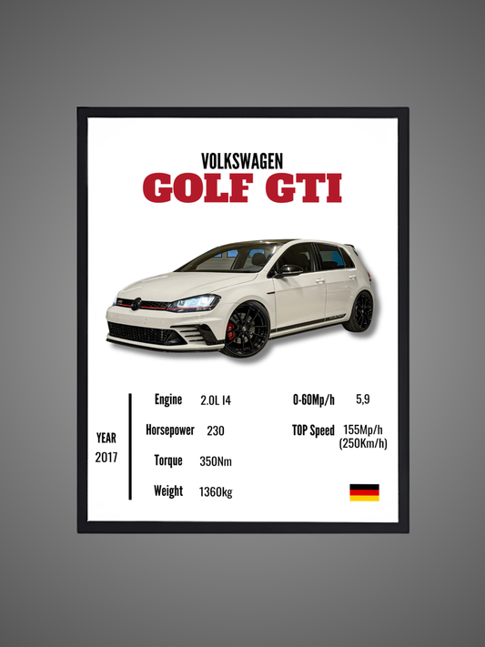 VW Golf GTI (MK7) - Wall Poster